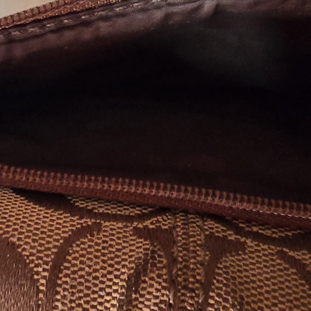 Vintage Coach Brown Leather Canvas Trifold Wallet with Snap Closure - Picture 8 of 8